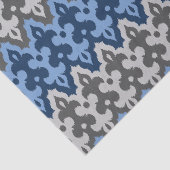 Marokkaans Ikat Damask, blauw en grijs / grijs Tissuepapier (Detail)