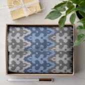 Marokkaans Ikat Damask, blauw en grijs / grijs Tissuepapier (Geschenk)