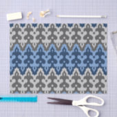 Marokkaans Ikat Damask, blauw en grijs / grijs Tissuepapier (Craft)