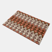 Marokkaans Ikat Damask, Brown, Cream Taupe & Rust Deurmat (Schuin)