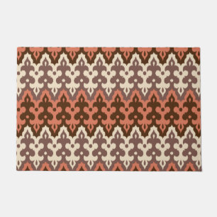 Marokkaans Ikat Damask, Brown, Cream Taupe & Rust Deurmat