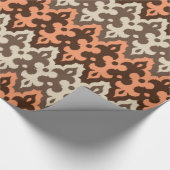 Marokkaans Ikat Damask, Brown, Taupe & Coral Cadeaupapier (Hoek)