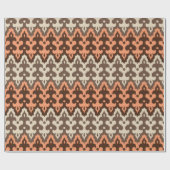 Marokkaans Ikat Damask, Brown, Taupe & Coral Cadeaupapier (Vlak)