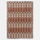 Marokkaans Ikat Damask, Brown, Taupe & Rust Deken (Voorkant Verticaal)