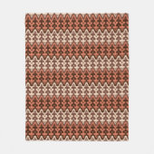 Marokkaans Ikat Damask, Brown, Taupe & Rust Fleece Deken (Voorkant)