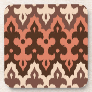 Marokkaans Ikat Damask, Brown, Taupe & Rust Onderzetter