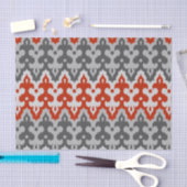 Marokkaans Ikat Damask, Graphite Grey en Red Tissuepapier (Craft)
