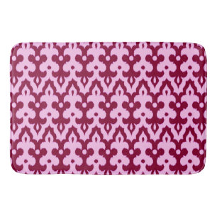Marokkaans Ikat Damask Pattern, Bourgogne en roze Badmat