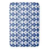 Marokkaans Ikat Damask Pattern, Cobalt Blue en Whi Badmat (Voorkant Verticaal)