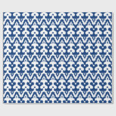 Marokkaans Ikat Damask Pattern, Cobalt Blue en Whi Cadeaupapier (Vlak)