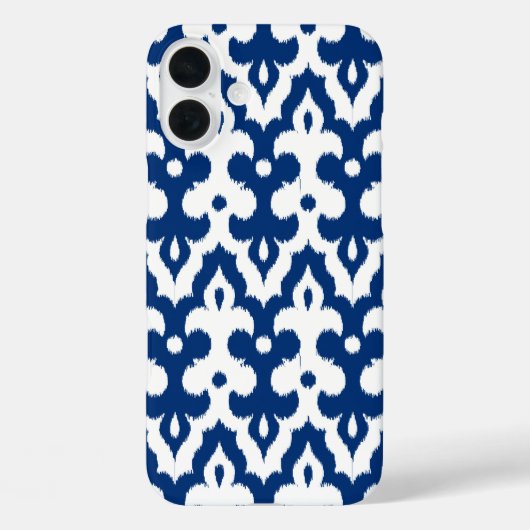 Marokkaans Ikat Damask Pattern, Cobalt Blue en Whi Case-Mate iPhone Case (Achterkant)
