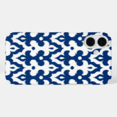 Marokkaans Ikat Damask Pattern, Cobalt Blue en Whi Case-Mate iPhone Case (Achterkant (horizontaal))