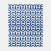 Marokkaans Ikat Damask Pattern, Cobalt Blue en Whi Fleece Deken (Voorkant)