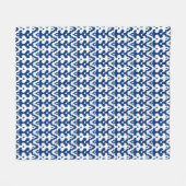 Marokkaans Ikat Damask Pattern, Cobalt Blue en Whi Fleece Deken (Voorkant (Horizontaal))