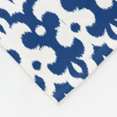 Marokkaans Ikat Damask Pattern, Cobalt Blue en Whi Fleece Deken (Hoek)