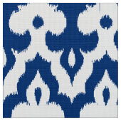 Marokkaans Ikat Damask Pattern, Cobalt Blue en Whi Stof (Close Up)