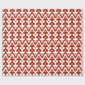 Marokkaans Ikat Damask Pattern, Deep Red en White Cadeaupapier (Vlak)