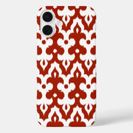 Marokkaans Ikat Damask Pattern, Deep Red en White Case-Mate iPhone Case (Achterkant)