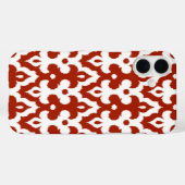 Marokkaans Ikat Damask Pattern, Deep Red en White Case-Mate iPhone Case (Achterkant (horizontaal))