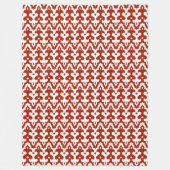 Marokkaans Ikat Damask Pattern, Deep Red en White Fleece Deken (Voorkant)