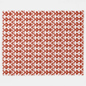 Marokkaans Ikat Damask Pattern, Deep Red en White Fleece Deken (Voorkant (Horizontaal))