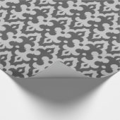 Marokkaans Ikat Damask Pattern, grijze schaduwen Cadeaupapier (Hoek)