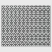 Marokkaans Ikat Damask Pattern, grijze schaduwen Cadeaupapier (Vlak)