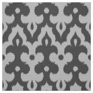 Marokkaans Ikat Damask Pattern, grijze schaduwen Stof