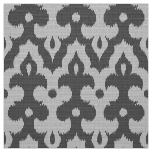 Marokkaans Ikat Damask Pattern, grijze schaduwen Stof (Swatch)