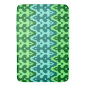 Marokkaans Ikat Damask, Turquoise & Jade Green Badmat (Voorkant Verticaal)