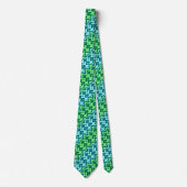 Marokkaans Ikat Damask, Turquoise & Jade Green Stropdas (Voorkant)