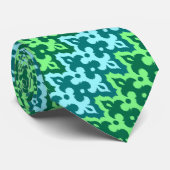 Marokkaans Ikat Damask, Turquoise & Jade Green Stropdas (Opgerold)