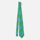 Marokkaans Ikat Damask, Turquoise & Jade Green Stropdas (Achterkant)