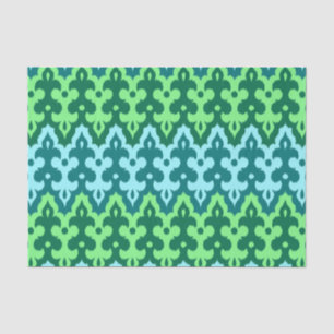 Marokkaans Ikat Damask, Turquoise & Jade Green Tissuepapier
