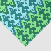 Marokkaans Ikat Damask, Turquoise & Jade Green Tissuepapier (Detail)