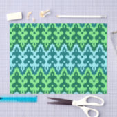 Marokkaans Ikat Damask, Turquoise & Jade Green Tissuepapier (Craft)