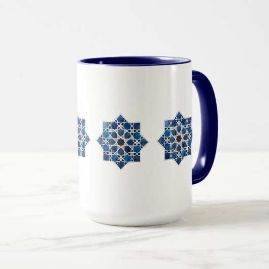 Marokkaans islamitisch geometrisch sterpatroon wat mok (Voorkant rechts)