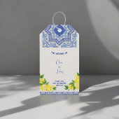  Marokkaans/Italiaans Blauwe Tegel Gift Labels Cadeaulabel