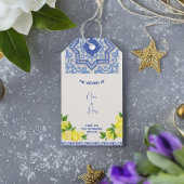  Marokkaans/Italiaans Blauwe Tegel Gift Labels Cadeaulabel