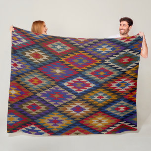 Marokkaans Kilim Boho-ontwerp Fleece Deken
