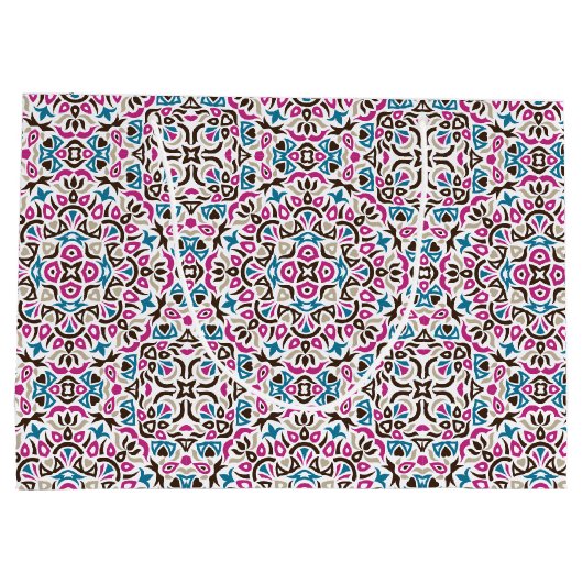 Marokkaans Lattice Geometrisch Mandala Bruiloft Groot Cadeauzakje (Achterkant)
