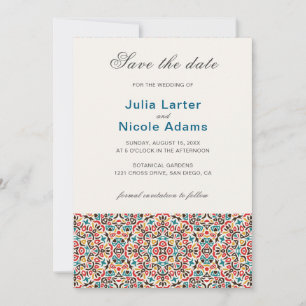 Marokkaans Lattice Geometrisch Mandala Bruiloft Save The Date