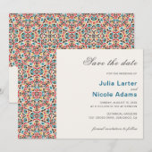 Marokkaans Lattice Geometrisch Mandala Bruiloft Save The Date (Voorkant / Achterkant)