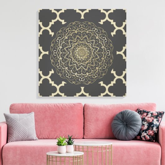 Marokkaans Mandala - Wrapped Canvas (Insitu (Woonkamer))