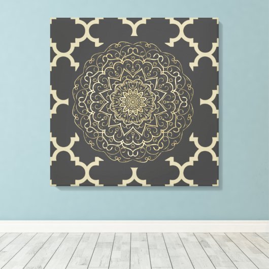 Marokkaans Mandala - Wrapped Canvas (Insitu (Houten vloer))