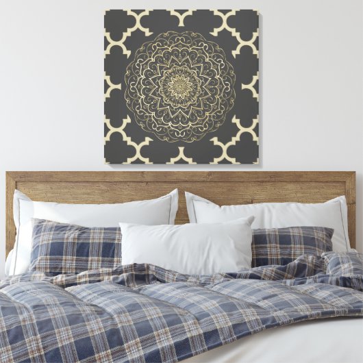 Marokkaans Mandala - Wrapped Canvas (Insitu (Slaapkamer))