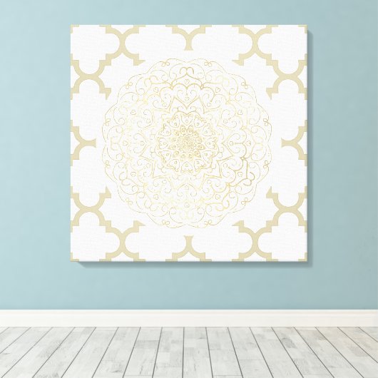 Marokkaans Mandala - Wrapped Canvas (Insitu (Houten vloer))