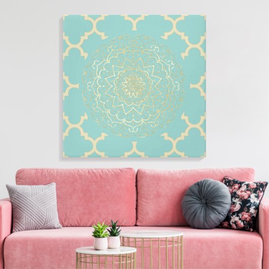 Marokkaans Mandala - Wrapped Canvas (Insitu (Woonkamer))