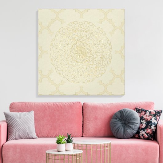 Marokkaans Mandala - Wrapped Canvas (Insitu (Woonkamer))