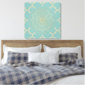 Marokkaans Mandala - Wrapped Canvas Afdruk (Insitu (Slaapkamer))